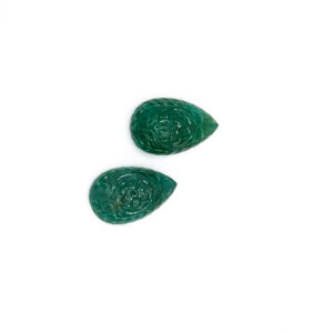 Carved Pear Emeralds 24.00 x 15.40 mm - 26.87 Carats